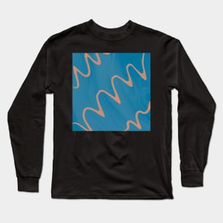 Orange Waves Long Sleeve T-Shirt